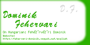 dominik fehervari business card